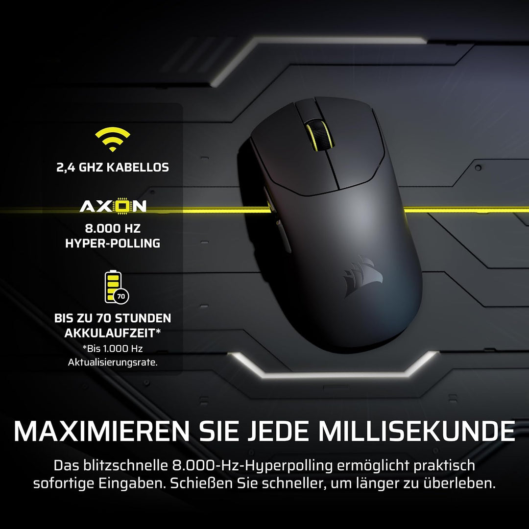 Corsair Sabre v2 PRO Ultralight Wireless FPS Gaming-Maus – 33K DPI, 36g Gewicht, 8,000Hz Hyper-Polli