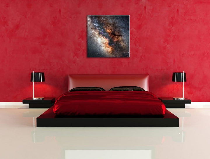 Zentrum der Milchstrasse, Format: 70x70 auf Leinwand, XXL riesige Bilder fertig gerahmt mit Keilrahm