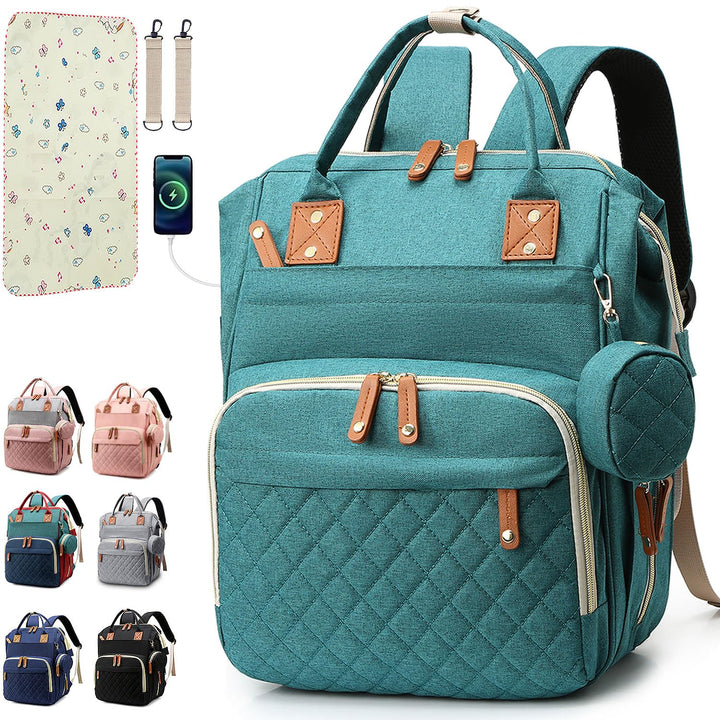 SHITIESHOU Diaper Bag Backpack Baby Bag, Baby Girl Boy Diaper Bag for Dad Mom with Pad, 16 Pockets G