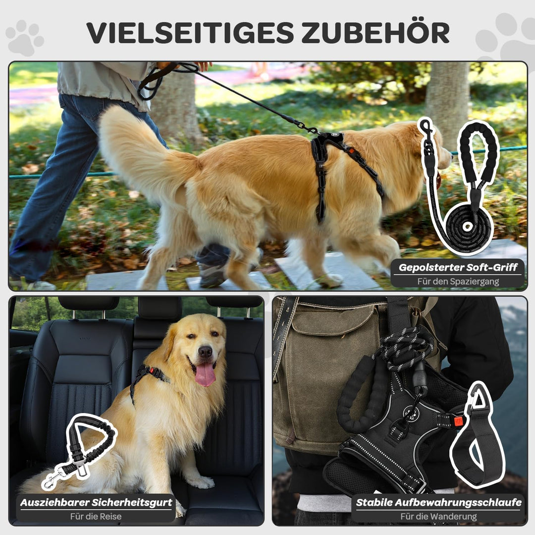 FURRYFECTION Anti Zug Hundegeschirr, Brustgeschirr kleine Hunde Sicherheitsgeschirr Welpen, Antizugg