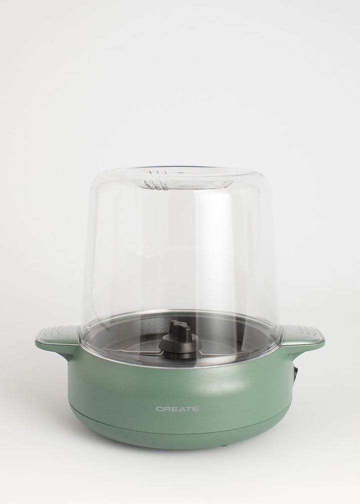 CREATE/POPCORN MAKER STUDIO/Popcornmaschine mit Butterschmelzer Salbeigrün/einfache Bedienung, bis z