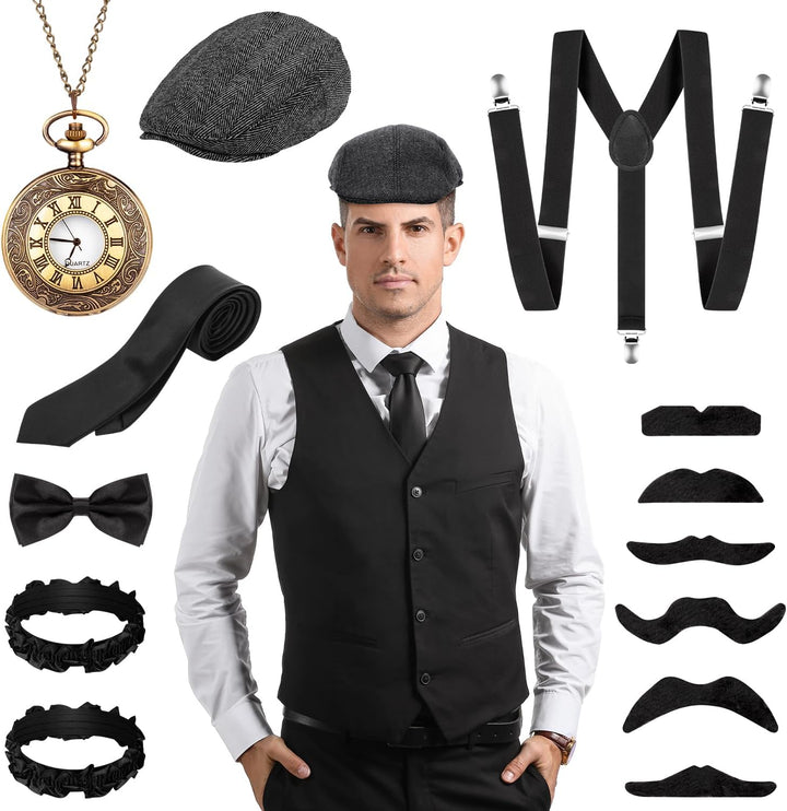 20er Jahre Kostüm Herren, Faschingskostüme Männer, Mafia Karneval Kostüm Herren, 20er Jahre Accessoi