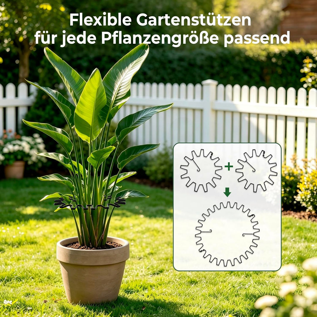 WUQNGI Pflanzenstütze, 10 Stück Staudenhalter Rund, Einstellbare Hortensien Stütze Ø 21,5 cm, Robust