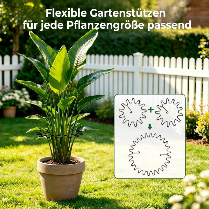 WUQNGI Pflanzenstütze, 10 Stück Staudenhalter Rund, Einstellbare Hortensien Stütze Ø 21,5 cm, Robust