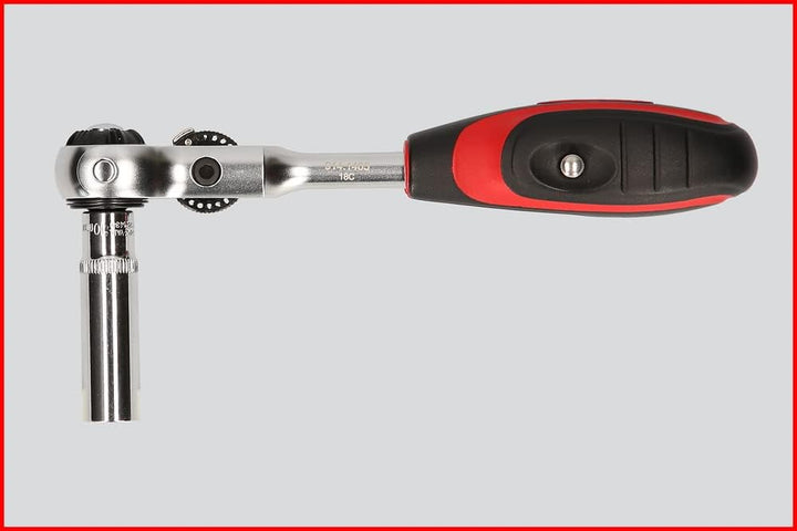 KS TOOLS - 914.1405-E - Modifix Knarre 1/4" mit Drehkopf und T-Griff - 72 Zähne - satiniertes Chrom-