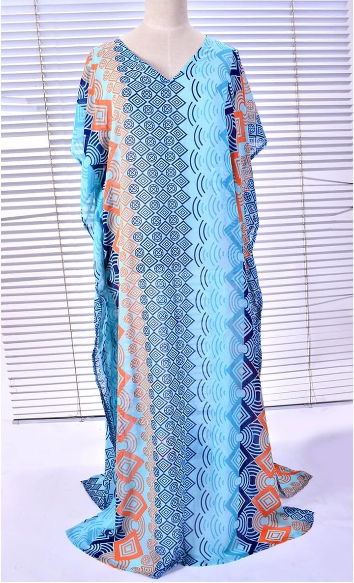 Bsubseach Damen Beachwear Türkische Kaftans Lange Strandkleid Caftan Beach Dress B-blau, B-blau