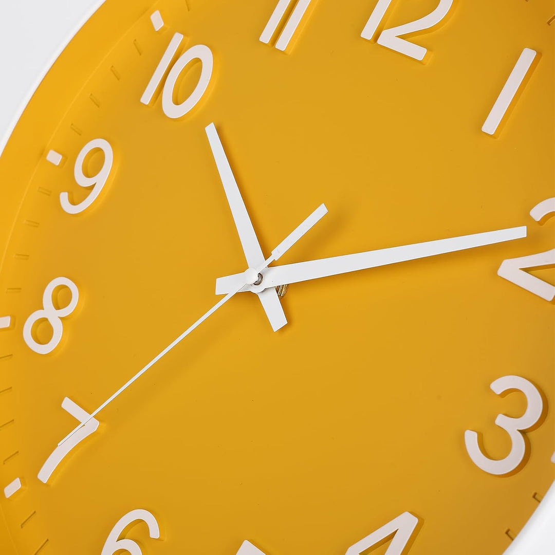 HZDHCLH 30cm Lautlos Wanduhr Schleichende Sekunde mit Arabisch Ziffer ohne Ticken für Dekoration Woh