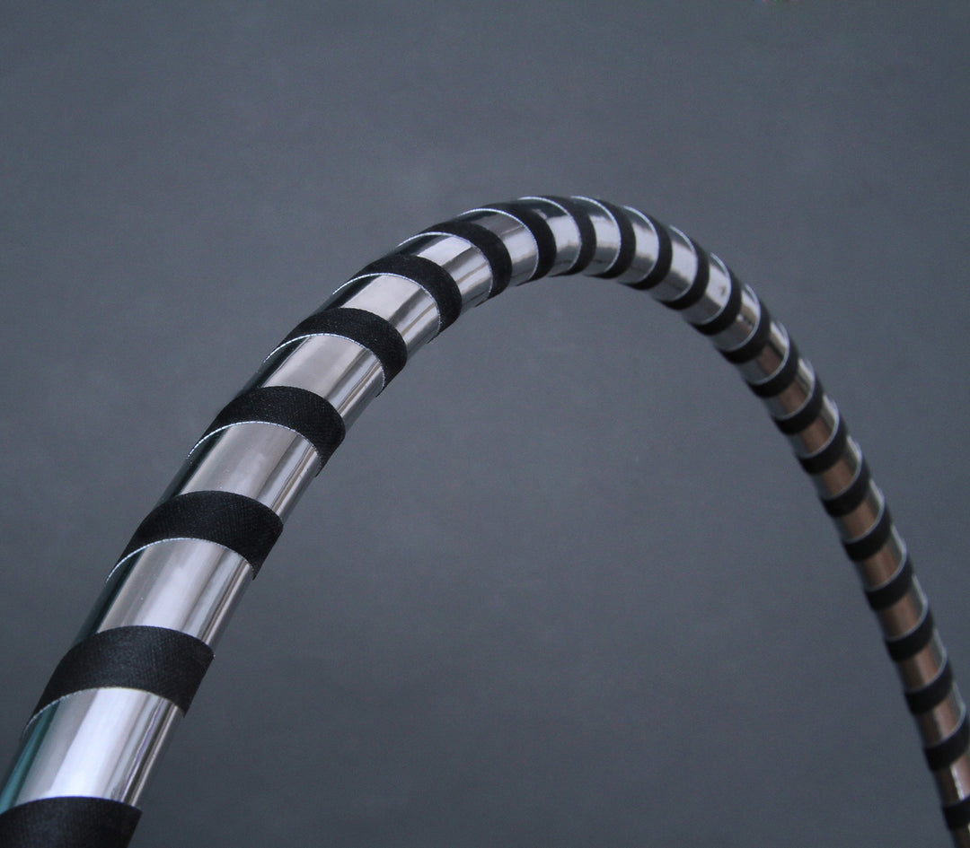 Designer Hula Hoop Reifen von Hoopomania Ø80/90/100cm Black & Silber Ø80cm, Black & Silber Ø80cm