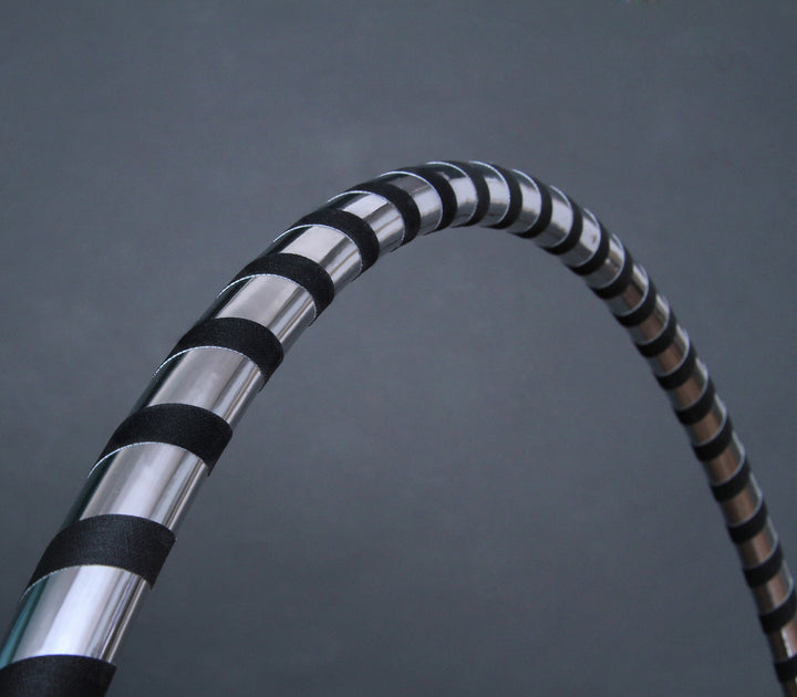 Designer Hula Hoop Reifen von Hoopomania Ø80/90/100cm Black & Silber Ø80cm, Black & Silber Ø80cm