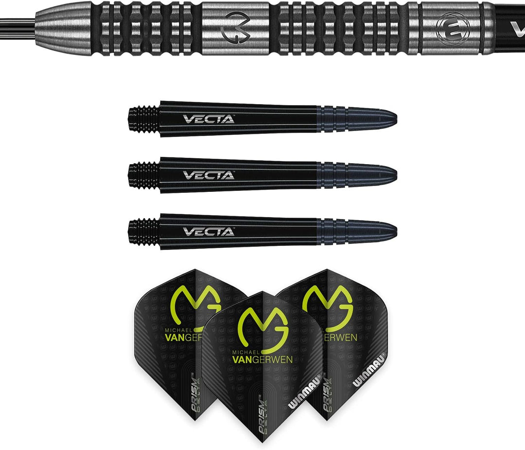 WINMAU Michael Van Gerwen MvG Absolute 22g Profi Wolfram Steeltip Dartpfeile Set mit Flights und Sch