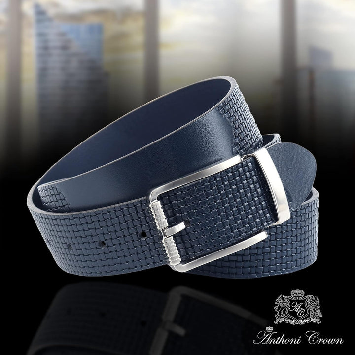 Anthoni Crown Unisex BLU2P4580-115 Gürtel, Dunkelblau, 115