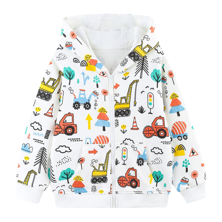 Zip Up Hoodie Jungen Mädchen Kapuzenpullover Sweatjacke Gr.98-128 | Langarm, Baumwolle, Pferd Trakto
