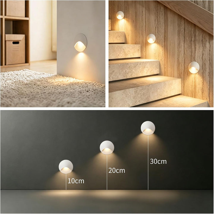 4Stk. LED Einbauleuchte für Treppenleuchte 3W, IP65 Wasserdichte Treppenbeleuchtung Treppen Licht St