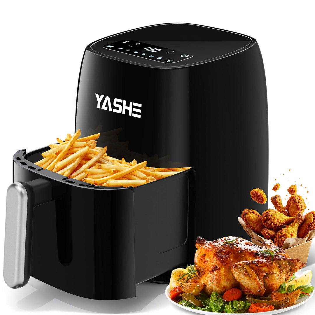 YASHE 4,2L Heissluftfritteuse mit LED-Touchscreen, 1500W Airfryer mit 6 Programmen, Temperatur & Tim