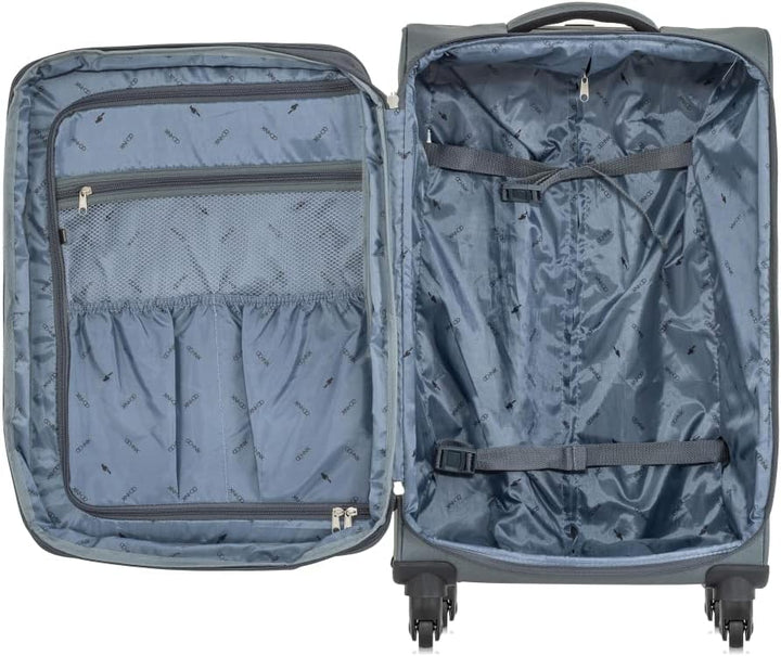 OCHNIK Mittlerer Rollkoffer | Soft Case | Material: Nylon | Farbe: Grau| Grösse: M | Masse: 69x42x29