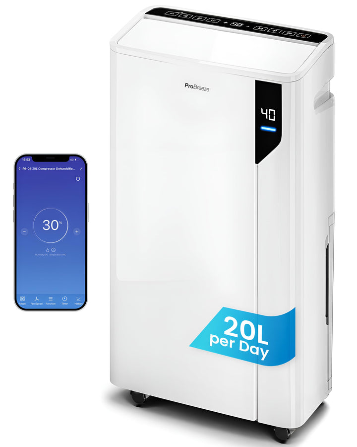 Pro Breeze Luftentfeuchter 20L in 24h Entfeuchtungsleistung - Luftentfeuchter elektrisch mit Wäschem