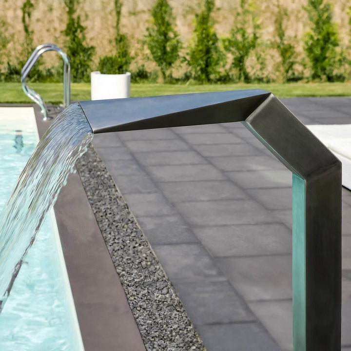 POOL Total IDEAL Schwalldusche Arizona aus geschliffenem Edelstahl V4A | Breiter Auslauf für starken