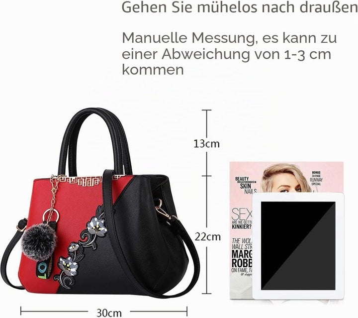 NICOLE & DORIS Handtaschen Damen modische Damenhandtaschen taschen Damen Umhängetaschen mit Blumenmu