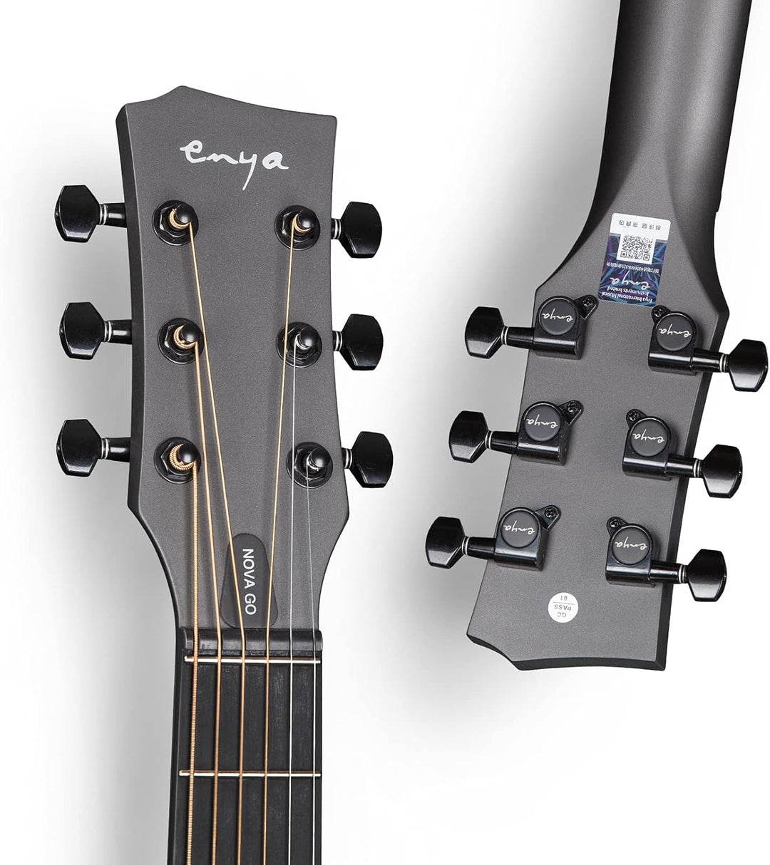 Enya Nova Go Akustikgitarre aus Kohlefaser, 1/2-Grösse, Anfänger Gitarre für Erwachsene, Reisen, Aku
