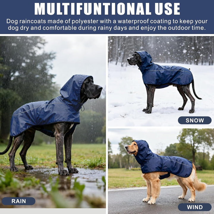 Mosucoirl Hund Regenmantel Jacke Reflektierende Verstellbare Kapuze Haustier Poncho Regenmantel mit