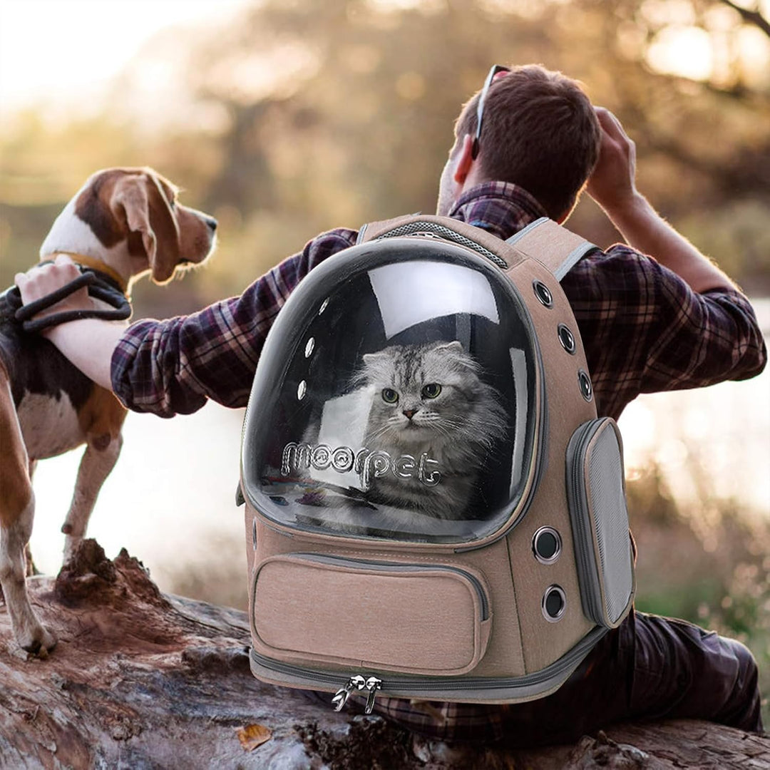 PETCUTE Haustier Rucksack,Tragbar Raumkapsel Hunde Katzen Rucksack mit Herausnehmbarer Matte,Atmungs