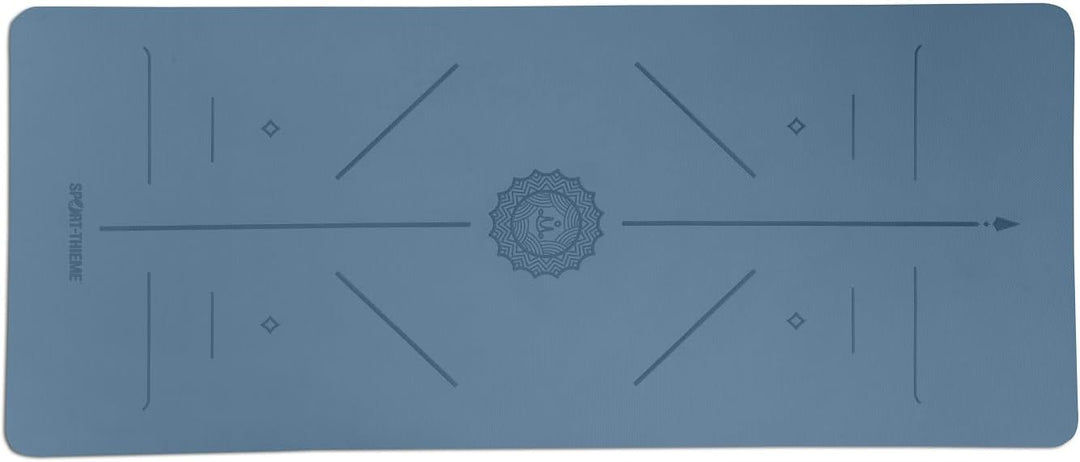 Sport-Thieme Yoga-Matte Slim | Extra dünn, direkter Bodenkontakt | 180x67 cm | Blaugrau-Schwarz | We
