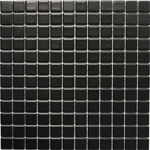 Mosaik Quadrat uni schwarz matt Keramik Mosaik, Mosaikstein Format: 23x23x6 mm, Bogengrösse: 300x300