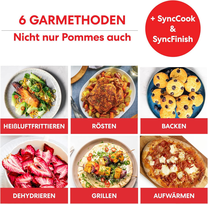 Instant VersaZone Heissluftfritteuse/XXL Single + Doppelkammer in 1-8.5L Digitaler Air Fryer Edelsta