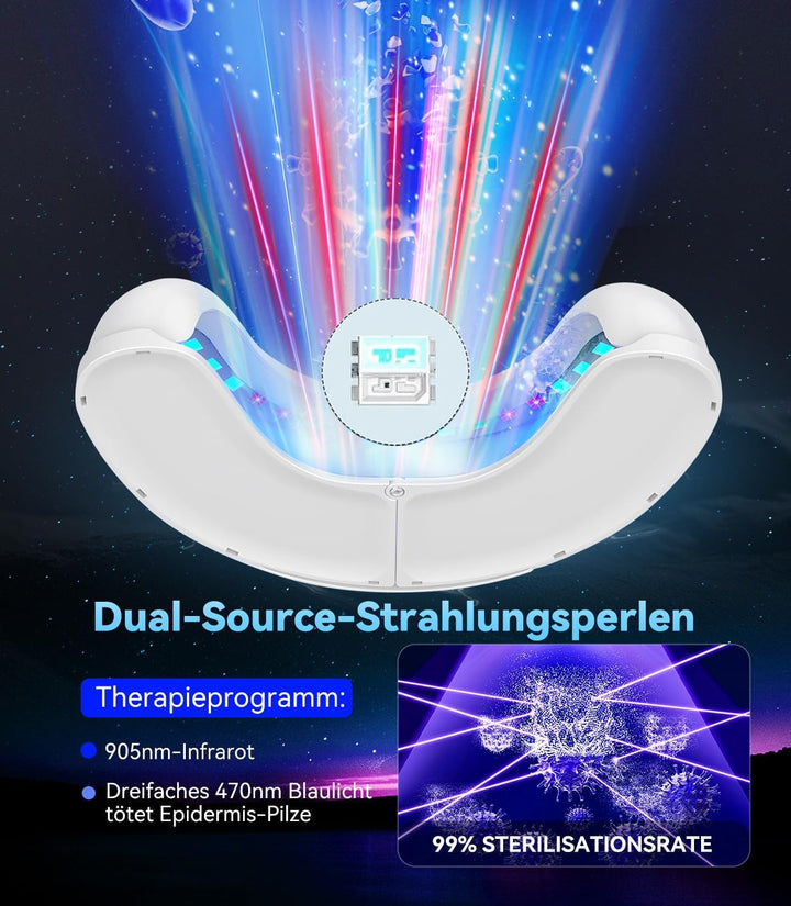 6.0 Nagelpilz Laser mit Zeitmessgerät Nagelpilz Lasergerät【3 Blau 1 Infrarot-Stärkste Wirkung】Laser