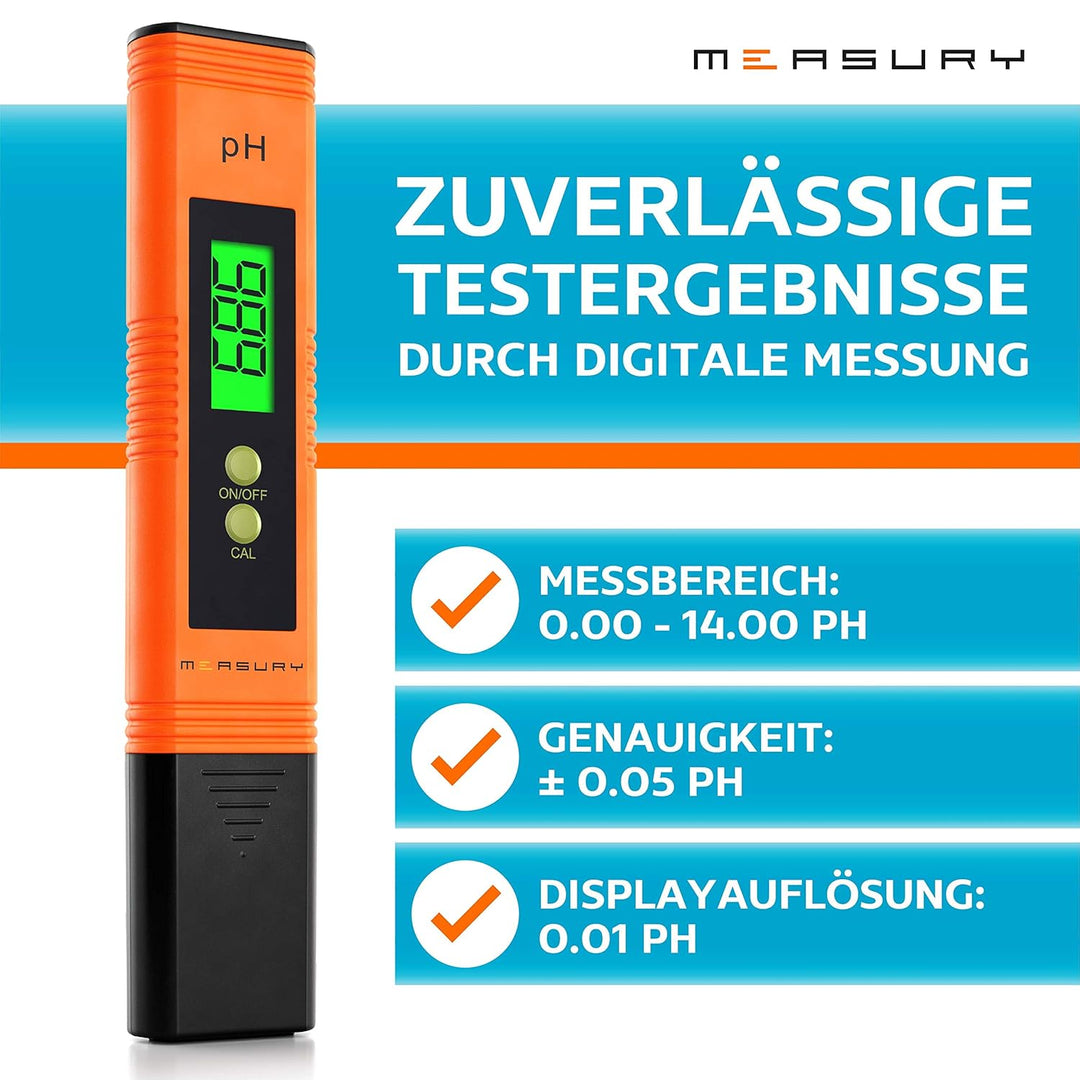 PH Wert Messgerät Pool, PH Messgerät Pool Digital, PH Meter Wein, Wasser und Urin, 0.00-14.00 pH Mes