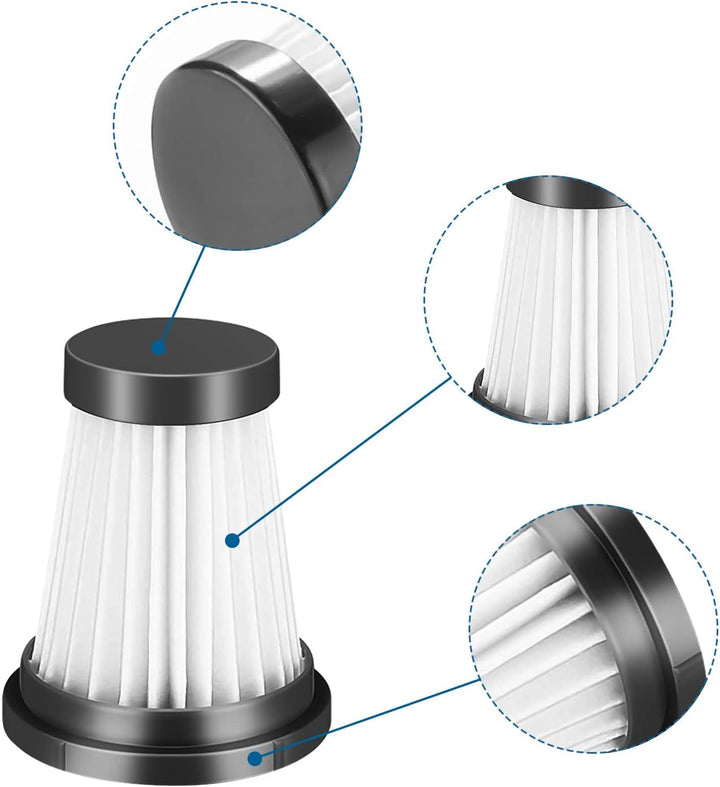 6 Stück HEPA-Filter für MOOSOO K12, K12 Pro, K13 kabelloser Staubsauger, für Genius Invictus One 1.0