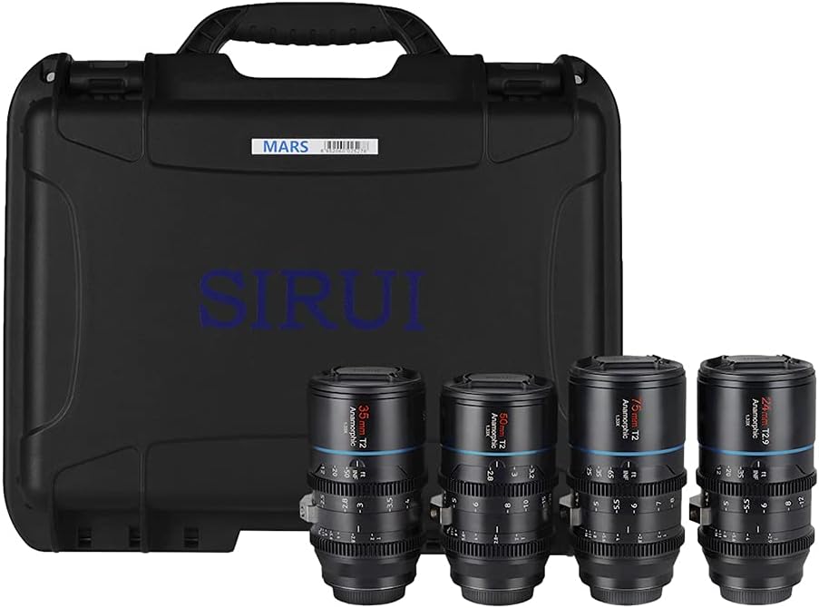 SIRUI Mars 1.33x T2 bis T2.9 anamorphes Objektiv Set, MFT Objektiv Kit (24mm, 35mm, 50mm, 75mm M4/3