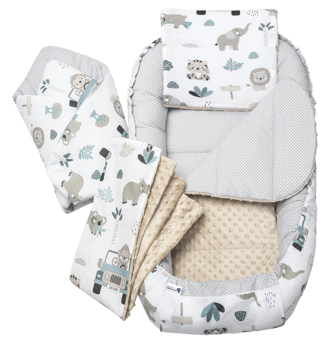 Medi Partners 5 teilig Babynestchen Set Babynest 100x60x15 herausnehmbarer Einsatz Bett Kuschelnest