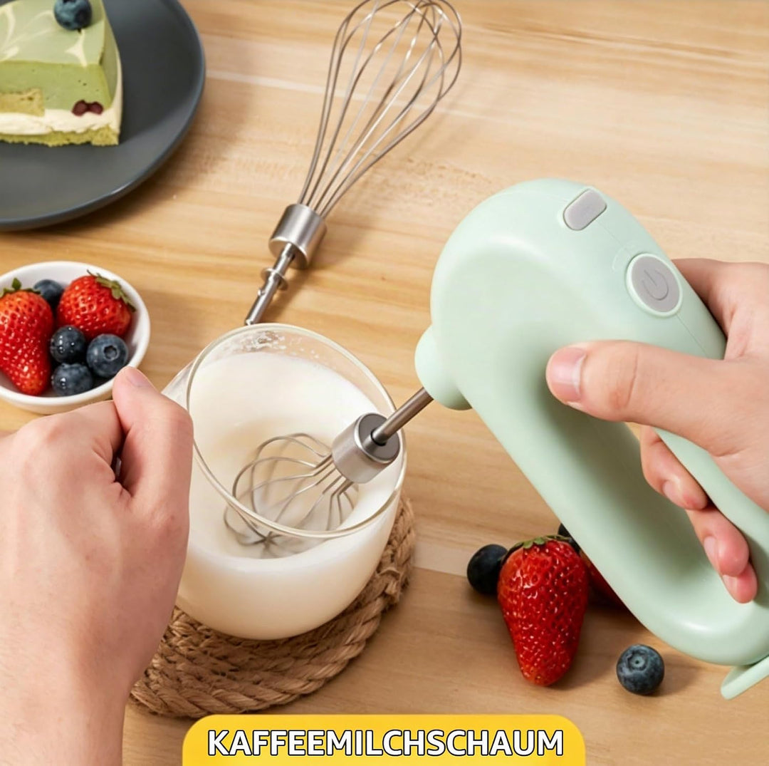 Handmixer, Kabelloser Elektrischer Mini-Eierschläger Handrührgerät Mit 4 Geschwindigkeitsstufen USB