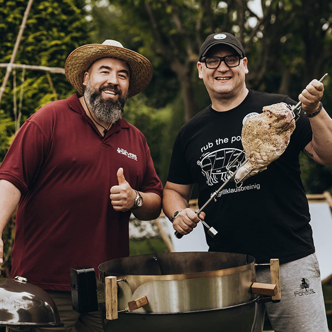 MOESTA-BBQ 10107 Rotisserie-Set für Smokin' PizzaRing - Elektrischer Spiessdreher für Kugelgrill 67