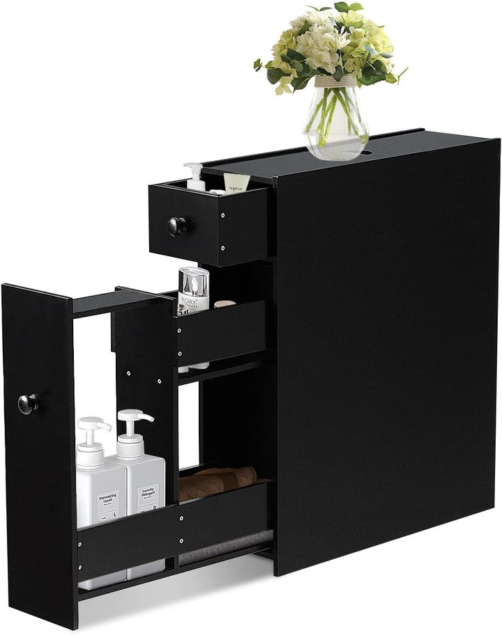 GIANTEX Nischenschrank Nischenregal, Badezimmerschrank Schubladenschrank mit 2 Schubladen, Seitensch