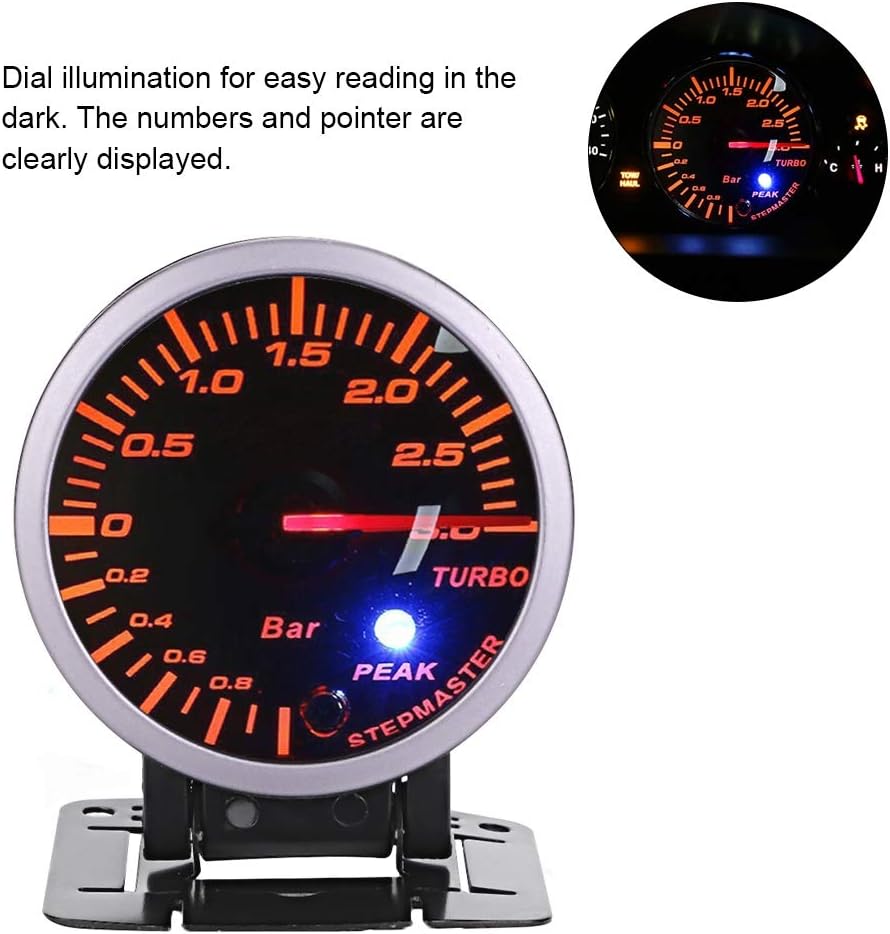 ladedruckanzeige,zusatzinstrumente turbo,Turbo Ladedruckanzeige, LED Turbo Gauge Boost Meter Licht D