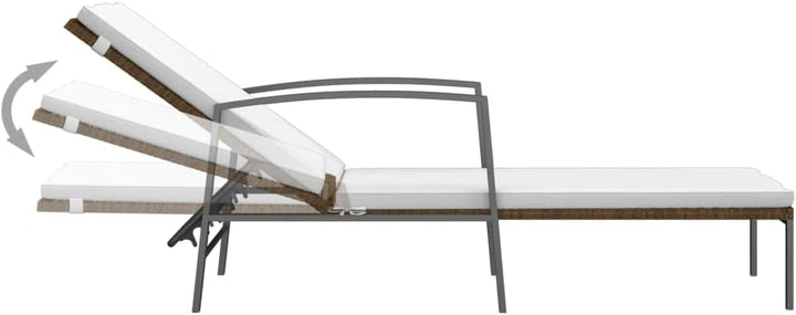 vidaXL Sonnenliege mit Auflage Gartenliege Relaxliege Liegestuhl Strandliege Gartenmöbel Liege Sauna