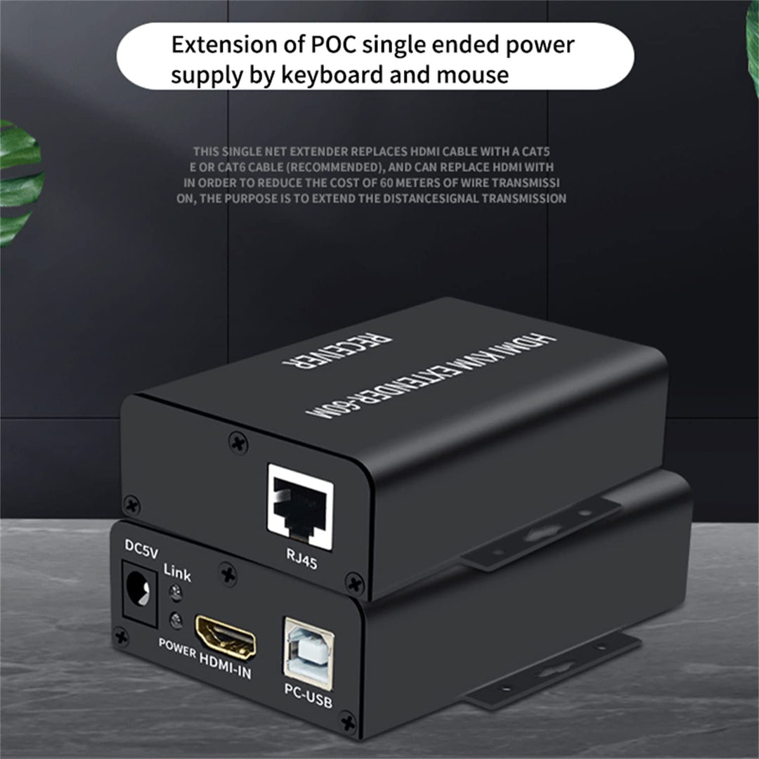 4K HDTV 120M KVM Extender HDMI-Kompatibel USB-A Tastatur Maus 3,5mm AUX Aluminiumlegierung auf CAT6