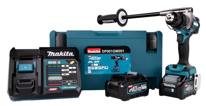 Makita DF001GD201 Akku-Bohrschrauber 40V max. / 2,5 Ah, 2 Akkus + Ladegerät im MAKPAC mit 2 Akkus +