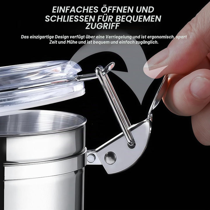 2Pcs Premium Kaffeedose: 1.1L Kaffeedose Luftdicht mit Deckel, Edelstahl Dose zur Aufbewahrung, Arom