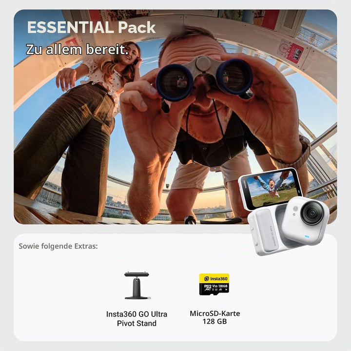 Insta360 GO Ultra Must-Have-Bundle Polarweiss- freihändige 4K Mini-Cam, leicht &amp; mobil, top bei weni
