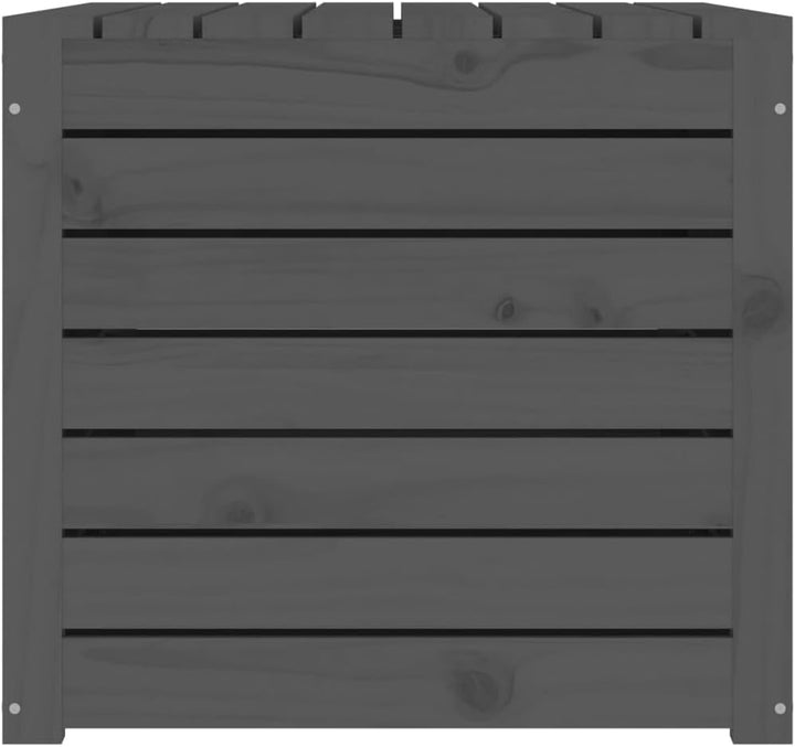 vidaXL Gartenbox Grau 101x50,5x46,5 cm Massivholz Kiefer 101 x 50.5 x 46.5 cm Grau, 101 x 50.5 x 46.