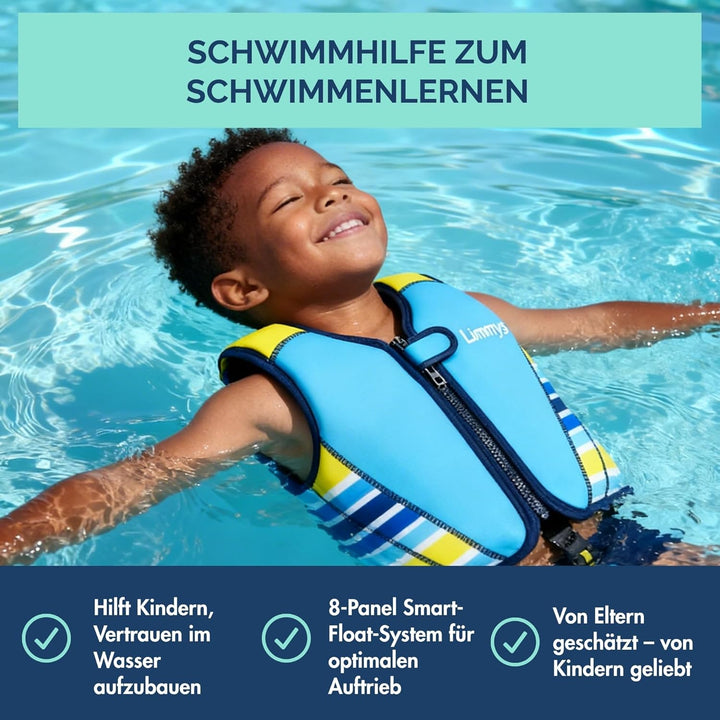 Limmys Premium Schwimmweste Kinder - Schwimmhilfe für Kinder und Kleinkinder – Moderne Kinder Schwim