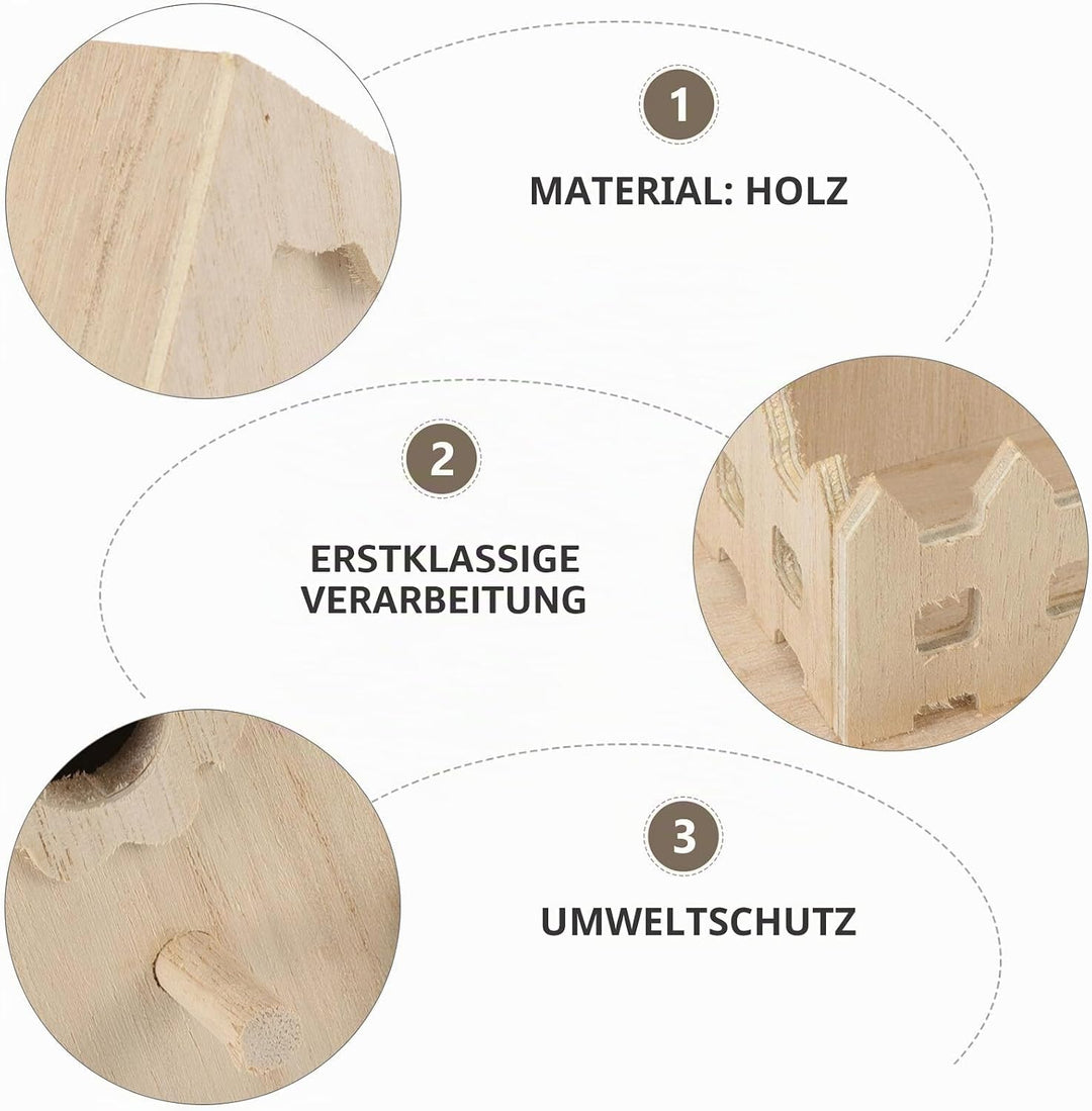 DOITOOL Holz Vogelhaus Nistkasten für Kleine Vögel mit Natürlichem Filigranem Nest Wetterfestes Gart