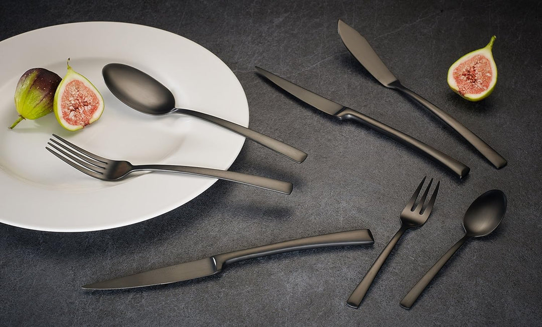 ECHTWERK Tafelbesteck Avelino, Black Edition, 42-teilig, Essbesteck für bis zu 6 Personen, Edelstahl