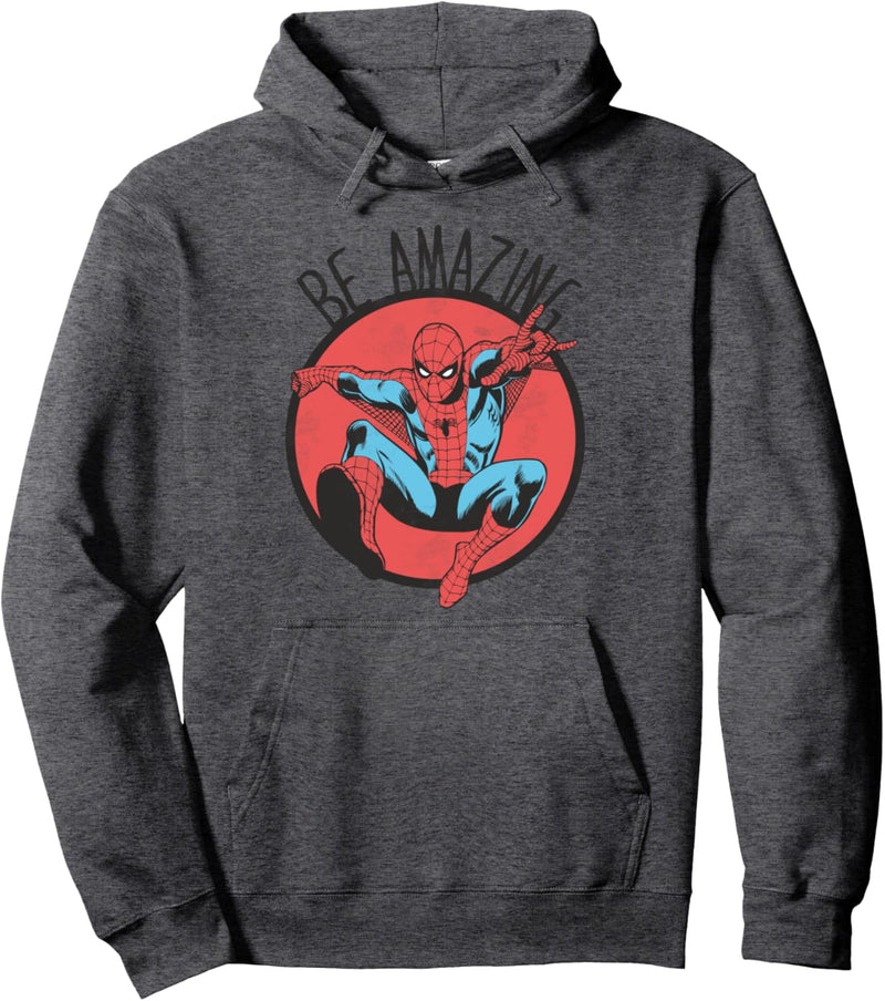 Marvel Spider-Man Be Amazing Distressed Pullover Hoodie