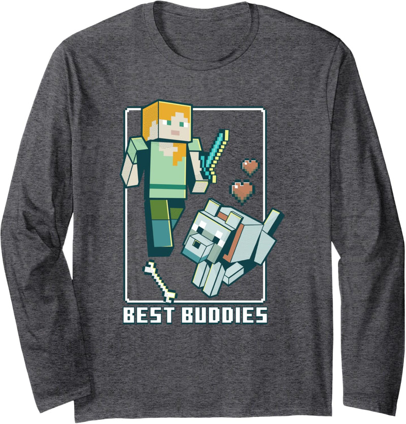 Minecraft Alex and Wolf Best Buddies Langarmshirt
