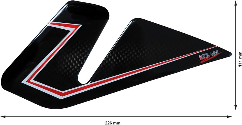 BIKE-label Seitentank Pad Carbon Rot kompatibel für Honda CBR 1000 RR Fireblade 800340