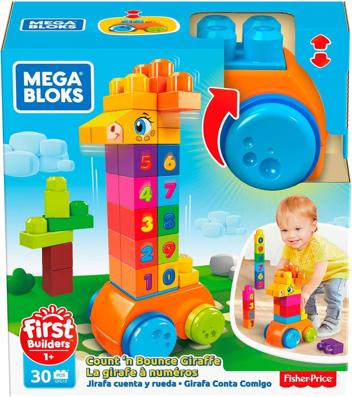 MEGA Bloks GFG19 - Bloks 123 Counting Item (30 Teile), Babyspielzeug ab 12 Monaten, Mehrfarbig